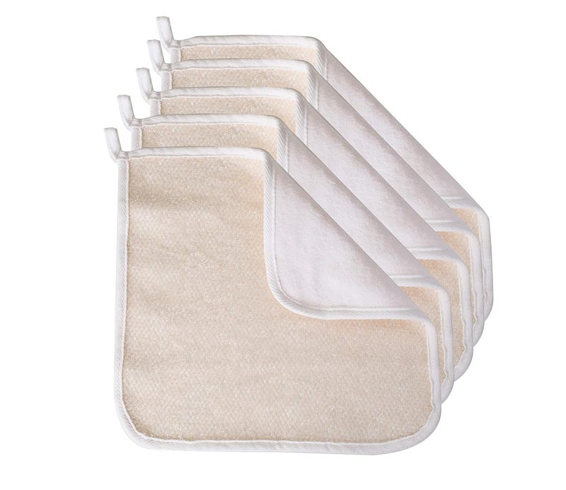 EvriHolder PARADISO Evriholder Soft-Weave Exfoliating Wash Cloths Dual-Textured for Face and Body, Pack of 5, White - Image 2